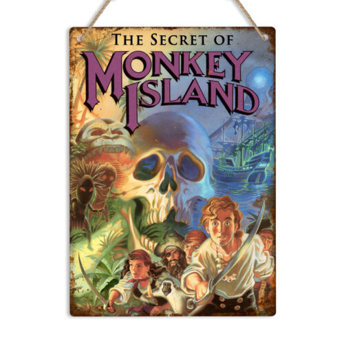 Retro Gaming Us - MONKEY ISLAND Amiga - Letrero Metálico