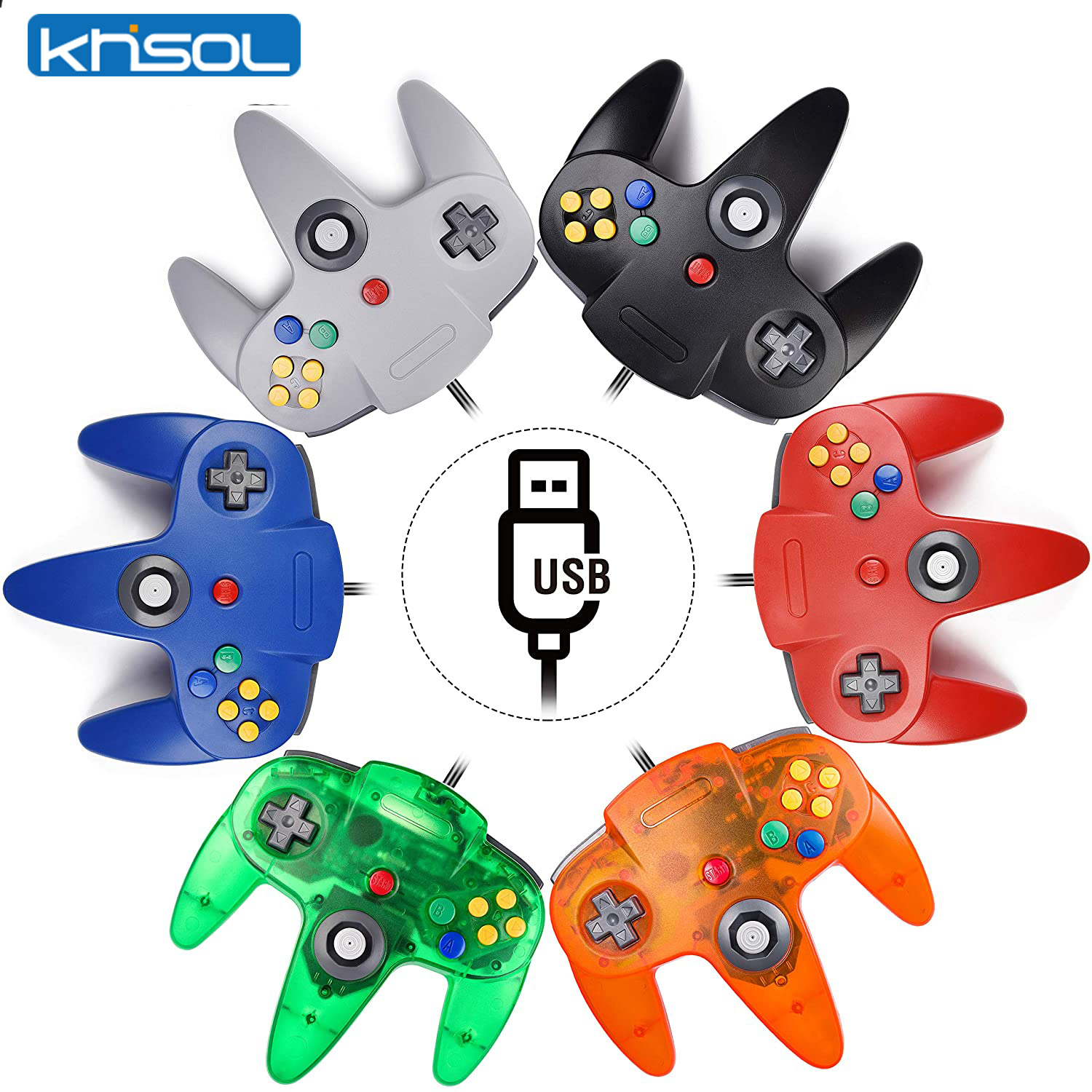 Retro Pc Gaming - Controlador N64 clásico USB con cable