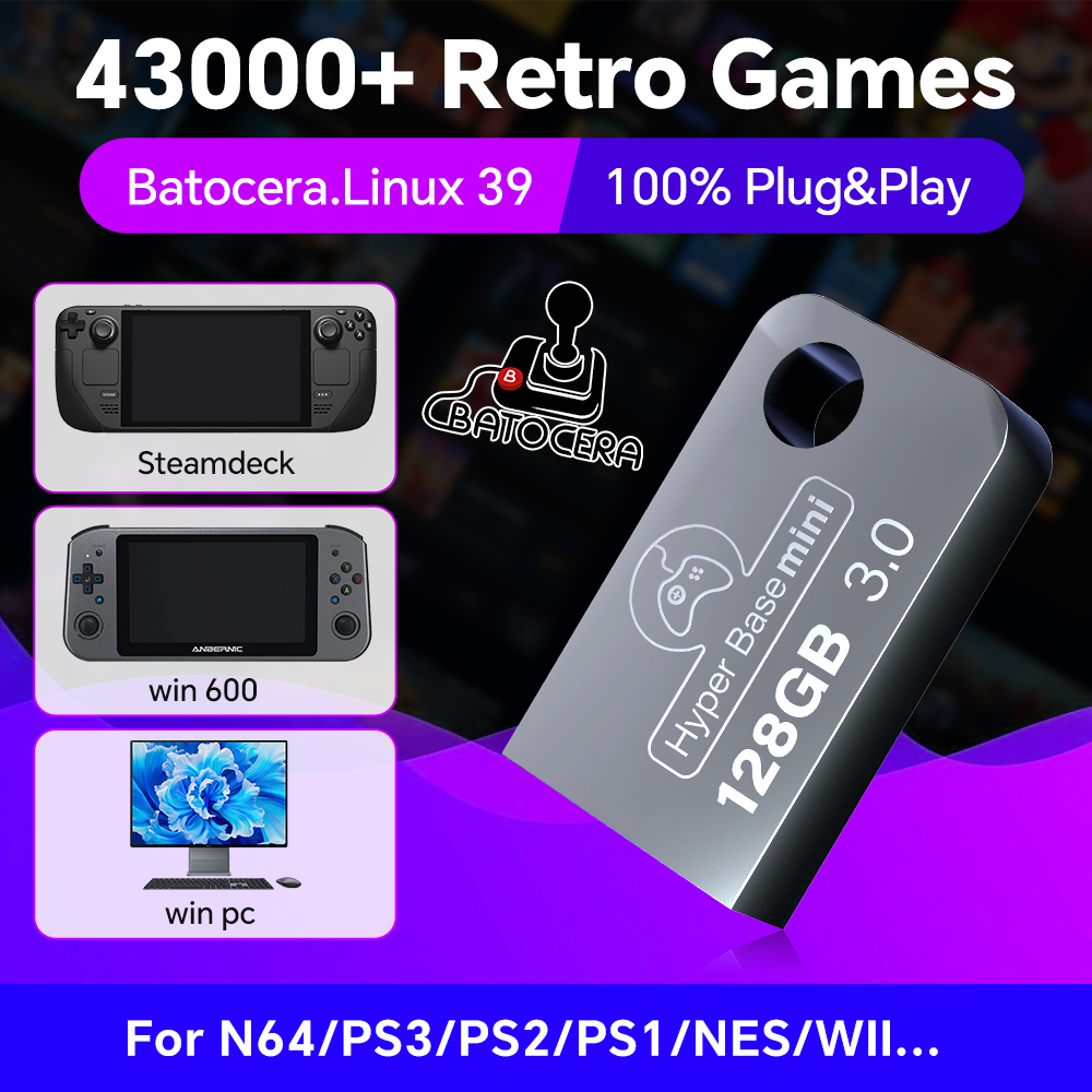 Retro Gaming N64 - Batocera-unidad Flash USB de 128G para