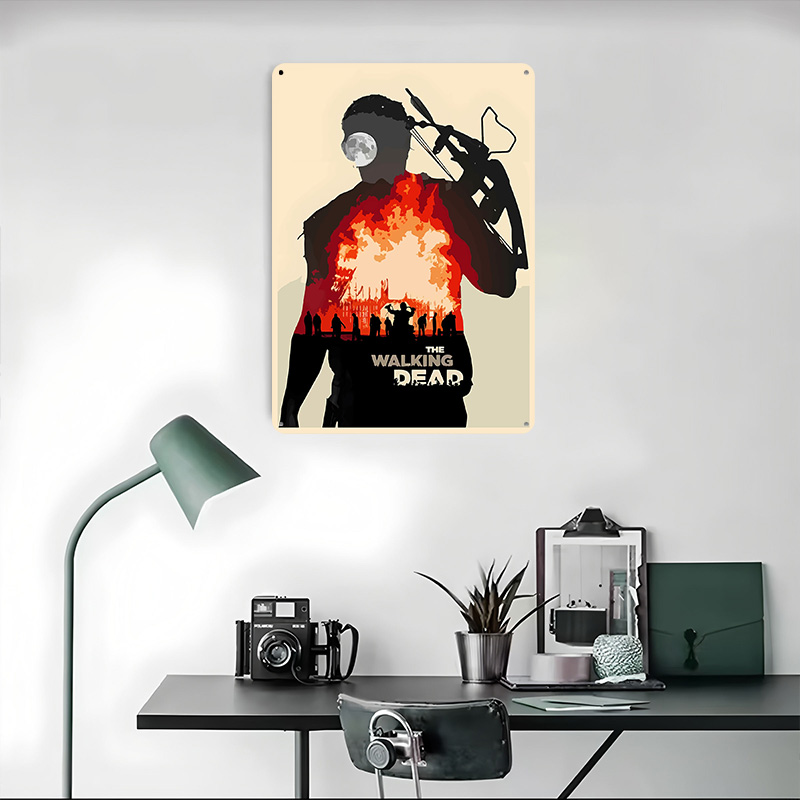 Póster Metálico con Silueta de - Retro Gaming At Home reseña y precio